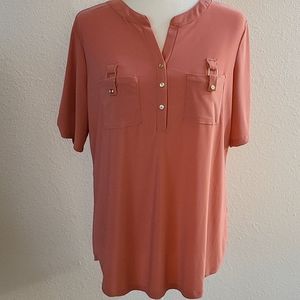 Clay Colored Top with Hardware Detail NWOT